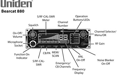 UNIDEN BARCAT 980 40- Rádio CB SSB CB com banda lateral NOAA Weatherband, 7- Color Digital Display PA/CB
