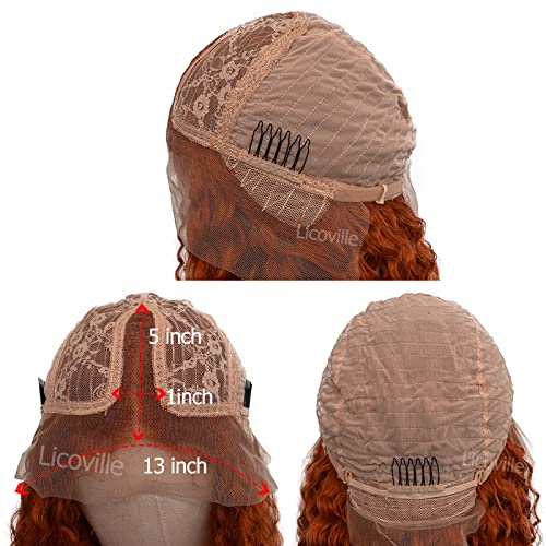Deep Ginger Human Human Lace Front Wigs pré -arrancados 13x1 parte de renda peruca brasileira cabelo