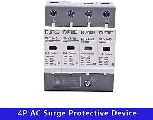 1PCS Surge Device de proteção SPD AC 3P+N 20 ~ 40KA 30KA ~ 60KA 385V 420V Casa Relvo de proteção contra raios