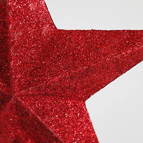 Dzrige 5,9 Glitter Christmas Tree Topper Star, Red Glittered Mini Star Tree Topper - Holiday Xmas Tree