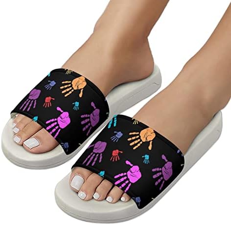 Pripas de mãos coloridas sandálias domésticas não deslizam chinelos de dedo do pé para massagem banho de chuveiro
