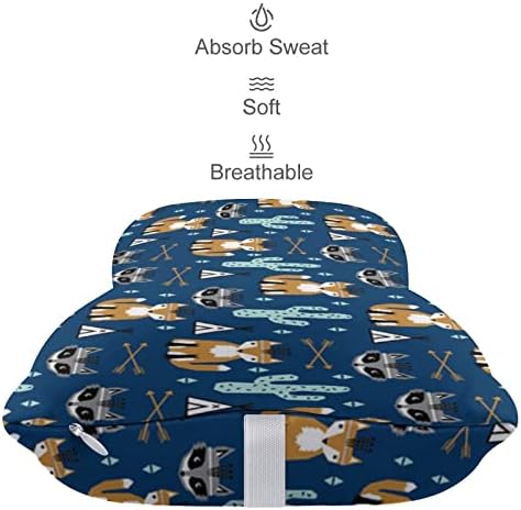 Almofado de pescoço para carros de raposa azul marinho de 2 travesseiros de apoio de cabeça em forma
