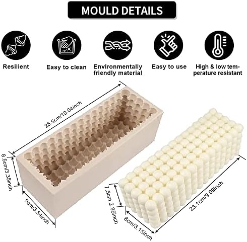 VERCECO Silicon Candle Mold 3D Magic Bubble Cube Ball Soap para molde de molde de mousse de resina