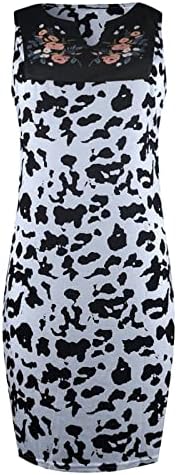 Dormides femininos da Fragarn, vestidos de verão femininos para mulheres 2022 Dress casual sem mangas de leopardo