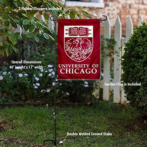 Bandeira do jardim da Universidade de Chicago e suporte de suporte de bandeira