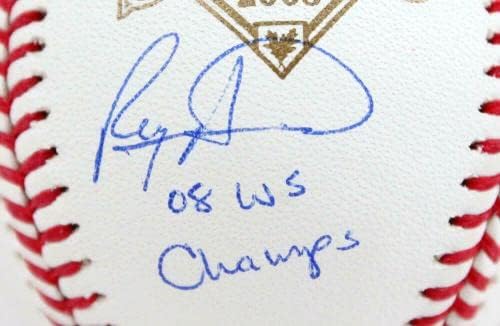 Ryan Howard autografou Rawlings World Series OML Baseball com 08 WS Champs -Jsa W - Bolalls autografados