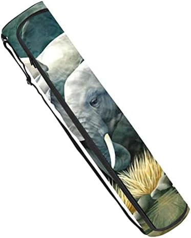 Ratgdn Yoga Mat Bag, elefantes Família Exercício de ioga transportadora de tape