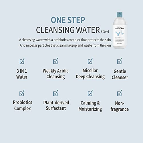 Água de limpeza micelares Mizon, com probióticos, limpador facial, removedor de maquiagem, ingredientes naturais,