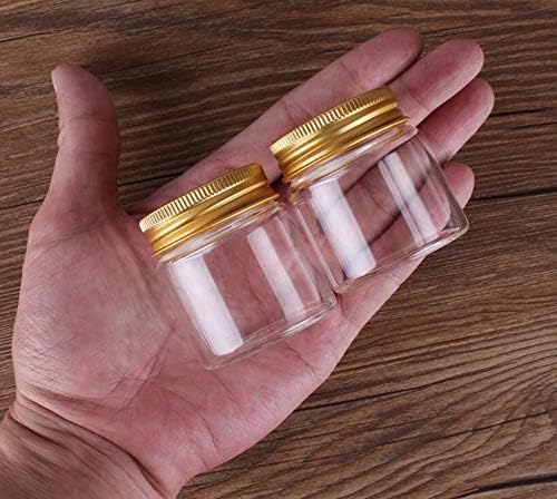 Frascos de 50 ml/1,7 onças garrafas de vidro transparente frascos vazios de frascos transparentes com tampas