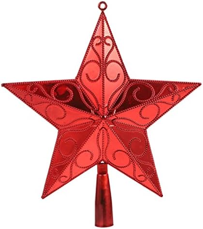Kesyoo Christmas Tree Topper Star Glittering Hanging Natal Tree Topper Pentagram Tree Star Decoração