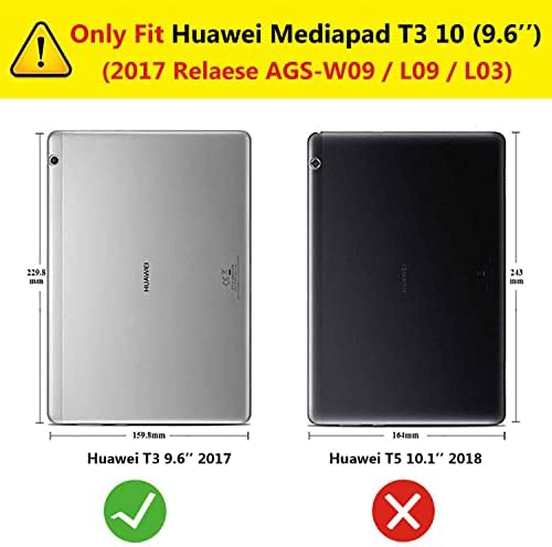 Caso para Huawei Mediapad T3 10 comprimido de 9,6 polegadas - 360 graus Tampa de proteção contra proteção