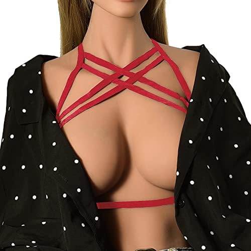 Sexy Lingerie Women Arnenset Strappy Cage Bra Hollow Out Elastic Cupless Cage Bras Bondage Bralette
