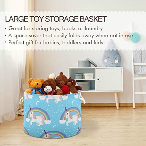 Luta de armazenamento de brinquedos de unicórnio para crianças cestas de brinquedos cães cesto redondo de lona organizadora cesta cesto cesto de lavanderia cesto 2040796