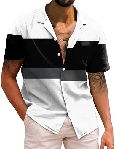 Camisa havaiana masculina Mangas curtas Button Button Down Down Summer Beach Dress Camisetas Florais Tropical