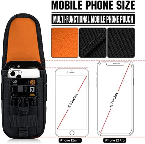 Ironseals Tactical molle bolsa compact utilidade edc cintura pacote de telefone com slots de cartão para 4,7 -6,7
