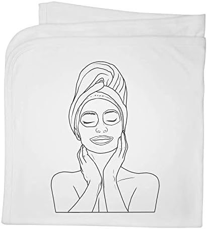 Azeeda 'Spa Day Woman' Cotton Baby Blanket/Shawl