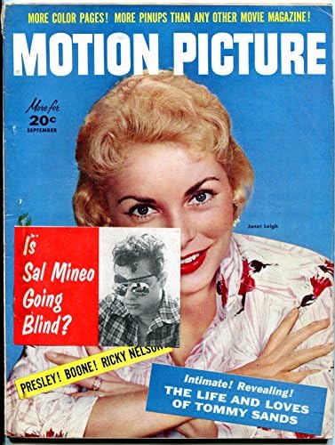 Revista de filmagem de filmagem setembro de 1957- Sal Mineo- Janet Leigh