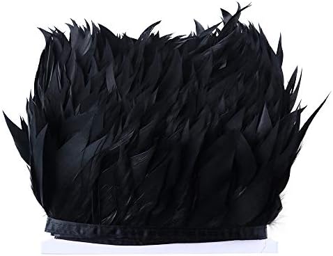 Esh7 penas de ganso preto para artesanato largura de 3-5 polegadas de decoração de saia artesanato de penas