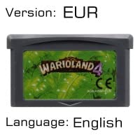 Cartucho de cartucho de jogos retrô clássico para Game Boy Advance GBA SP GBM NDS NDSL English-Warioland 4 Euro