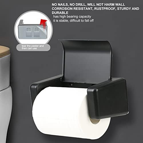 Suporte de papel de rolo de vaso sanitário, suporte de papel higiênico montado na parede de auto -adesivo para cozinha