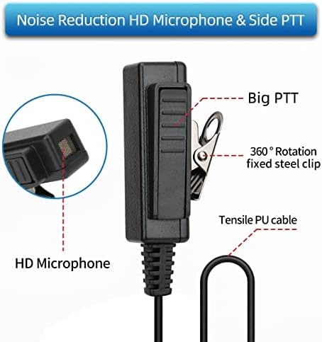 Earrosos para Motorola Walkie Talkies com PTT Mic Mic 2 Pin Headset de tubo acústico para CP200 GP2000 XU1100