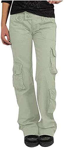 Calça de carga Zlovhe, calça de carga folgada feminina vintage com calças de pernas largas de bolsos