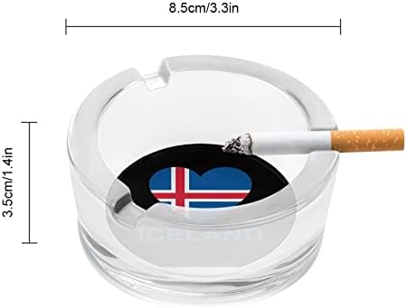 Love Islândia lindamente padronizada grossa cinzas de vidro cinzas clássicas redondas de cigarro de cigarro