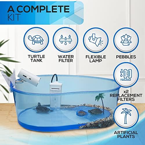 Kit de aquário de tartaruga - Tanque de tartaruga de tartaruga e acessórios de habitat de terrário, incluindo