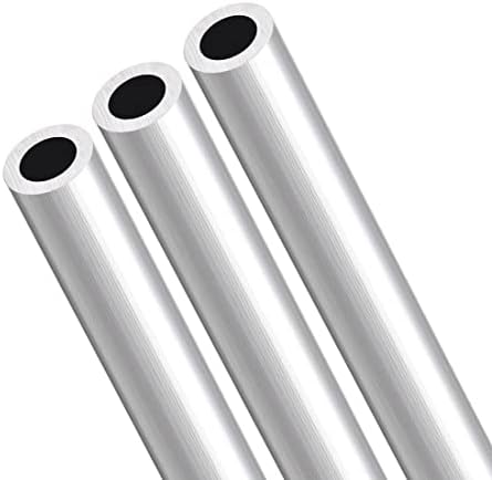6063 Tubo redondo de alumínio, 300 mm de comprimento 17 mm OD 11mm Tubulação reta de alumínio sem