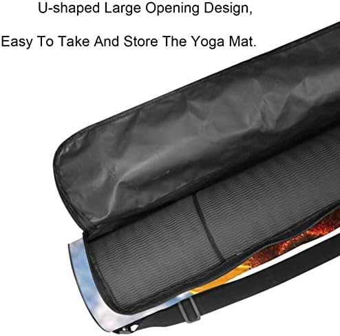 Bolsa de transportadora de tapete de ioga com alça de ombro Sunflower Summer, 6,7x33.9in/17x86 cm de yoga mat