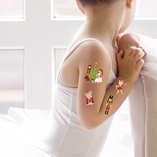 As tatuagens temporárias de Natal no quebra -nozes | Pacote de 39 | Supplência de festa e material de estoque