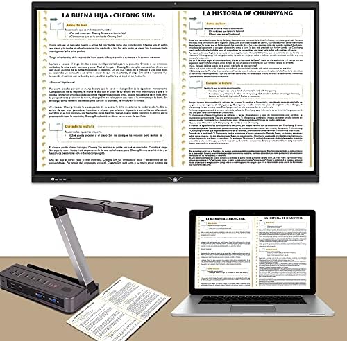 Eloam Document Scanner 5MP Converta para PDF/Word/TIFF/Excel Câmera de documentos USB dobrável