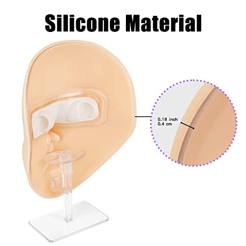 Prática de maquiagem Full Face, 5D Reutilable Silicone Practice Board Face com pincéis de maquiagem
