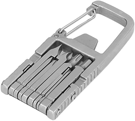 Ftvogue Keychain Multitool 12 em 1 Ferramentas manuais de várias ferramentas dobráveis ​​com bit