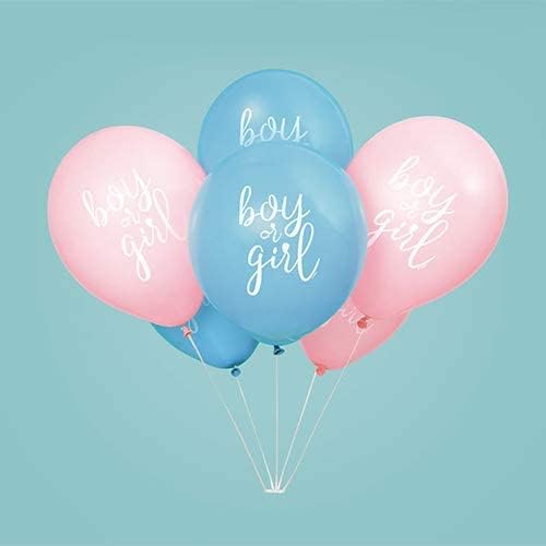 Menino ou menina gênero revelam balões de látex i rosa e azul i 8 pcs.