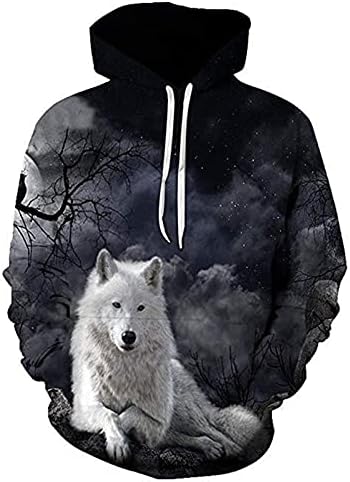 Homens Mulheres Moda Pulloves de Autumn Sweetshirts 3D Tracksuit azul Rose Whol Wolf Hoodie