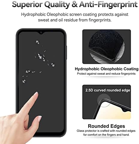 3 Protetor de tela de embalagem para Samsung Galaxy A34 5G com 3 protetor de lente de câmera de 3 pacote, filme de vidro temperado, dureza 9h, tela ultra-clara e à prova de quebra