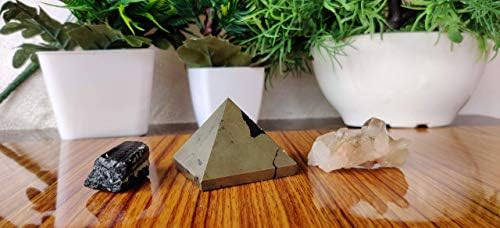 Orgonite Shop pirita Pirâmide de pedra preciosa | 40-60 mm pirâmide | Cristal de pirita | Pirâmide