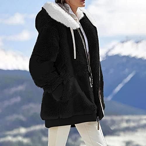 Casacos de inverno nokmopo para mulheres moda casual macus de manga longa com capuz de zíper com capuz confortável