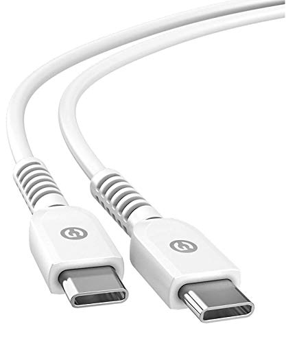 Galvanox Extra Long USB C To USB C Cabo, cabo de carregador tipo C para Samsung Galaxy S10/S20/S21/Plus/S22 Ultra, Nota, Switch e Modelos de Pixels Branco
