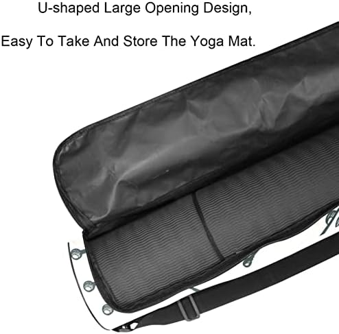 Bolsa de transportadora de tapete de ioga com alça de ombro Princesa Beige, 6,7x33.9in/17x86 cm de ioga bolsa