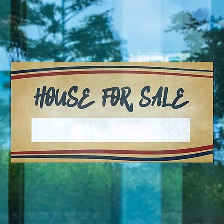 CGSignLab | Janela House for Sale -Notalgia Stripes Anexo da janela | 24 x12
