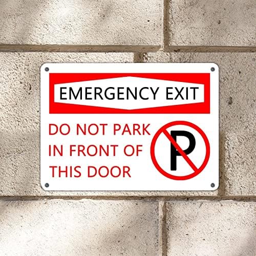 Aviso de alumínio Sinal de saída de emergência Não estacione em frente a esta porta placar de lata de
