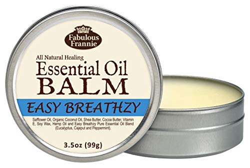 Fabuloso Frannie Easy Breathzy All Natural Essential Cura Balm, feito com óleo de coco orgânico, manteiga