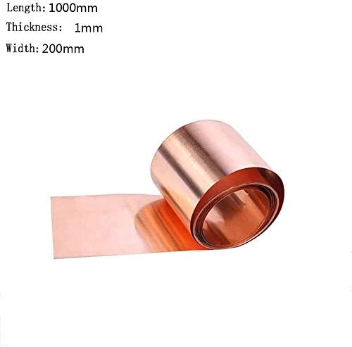 Folha de cobre Nianxinn 99,9% Folha de metal de cobre pura Cu Folha de metal 0,8x200x1000mm para artesanato