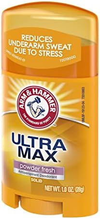 ARM & HAMMER Ultra max pó de desodorante antiperspirante fresco de 1,0 oz Tamanho da viagem