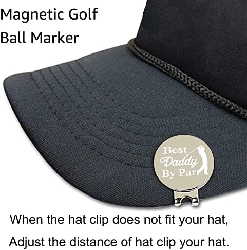 Hafhue Best Daddy By Par Golf Ball Marker com clipe de chapéu magnético, marcadores de bola