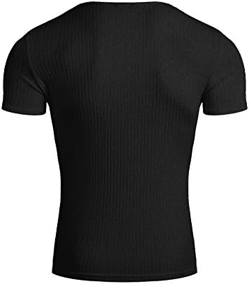Coofandy Muscle Muscle Thirts Strelch Manga curta V Camisetas de treino de fosco de pescoço de pescoço