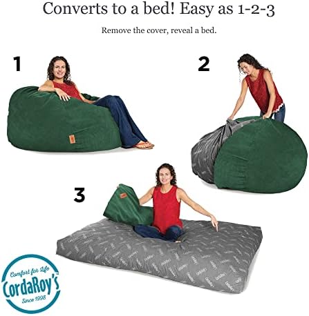 Cadeira de saco de feijão de veludo de Cordaroy, cadeira conversível dobras do saco de feijão para cama, como