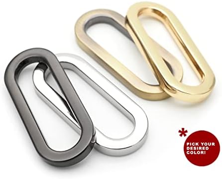 Craftmemore 6pcs Anéis ovais de metal plano anel de fivela de fivela de fivela loop diy saco cinto de